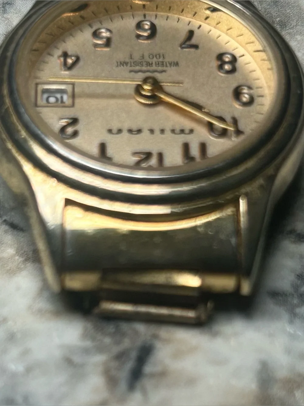 Vintage Milan MLN 805 Gold-Tone Quartz Watch 24mm Working New Battery No Band